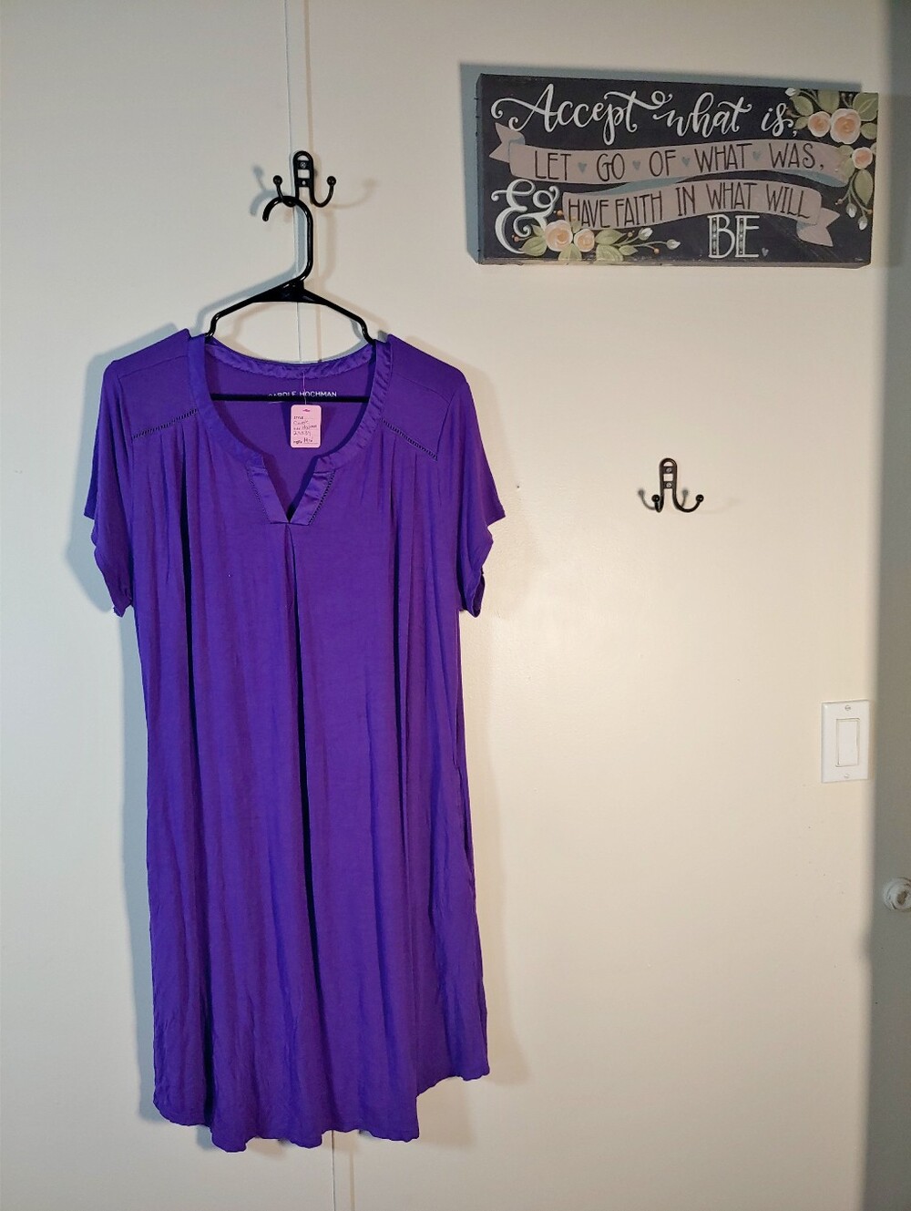 Carole Hockman Purple Medium Short Sleeve Night Shirt